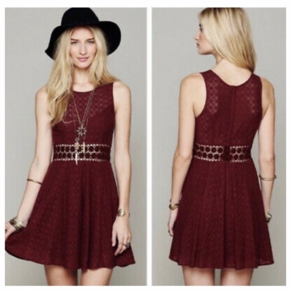 Free People Maroon Sleeveless Dress - Picture 2 of 12